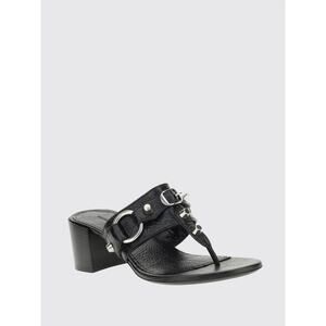 Balenciaga City Tong Stud Detail Sandals in Black Silver 36